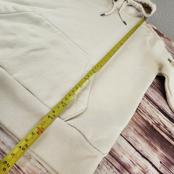 Hollister Hoodie S Beige Nature‎ Graphic Snake Bee Forest Mushroom Sweatshirt - Picture 7 of 9